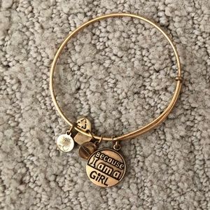 Gold Because I am a girl Alex and ani bracelet
